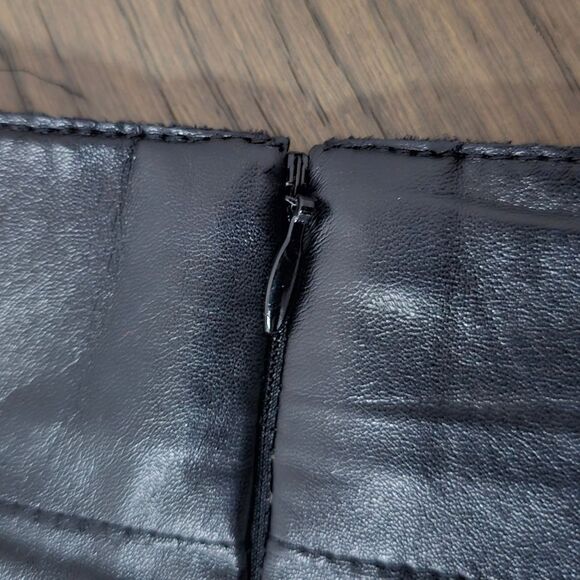 Akris Punto Perforated Faux Leather Midi Skirt in Blue Abstract Grafitti Print - Picture 10 of 14